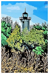 Long Island Head Lighthouse Tower - Digital Painting
